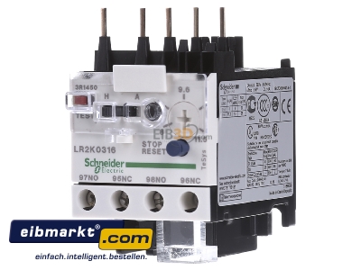 Front view Schneider Electric LR2K0316 Thermal overload relay 8...11,5A
