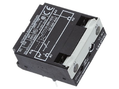 View top left Schneider Electric LA4DT2U Activation-delayed timer block block 
