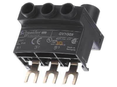 Front view Schneider Electric GV1G09 Connection clamp 
