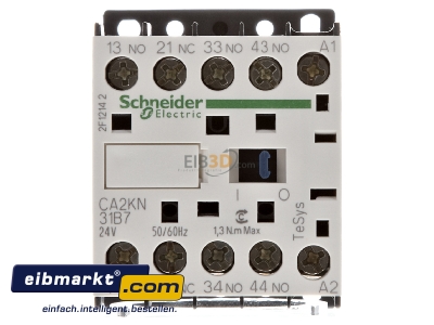 Front view Contactor relay 24VAC 1NC/ 3 NO CA2KN31-B7 Schneider Electric CA2KN31-B7
