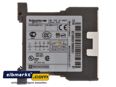 View on the left Contactor relay 24VAC 1NC/ 3 NO CA2KN31-B7 Schneider Electric CA2KN31-B7
