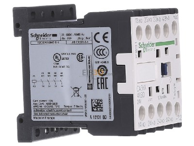 View on the left Schneider Electric CA3KN40-BD Auxiliary relay 24VDC 0NC/ 4 NO 
