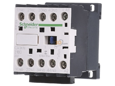 Front view Schneider Electric CA3KN31-BD Auxiliary relay 24VDC 1NC/ 3 NO 
