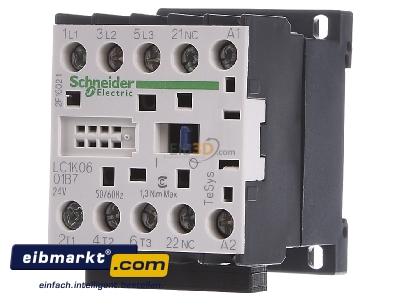 Frontansicht Schneider Electric LC1K0601B7 Schtz 6A 24V 50/60HZ 