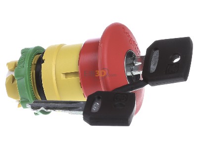 View on the left Schneider Electric ZB5AS944 Mushroom-button actuator red IP66 

