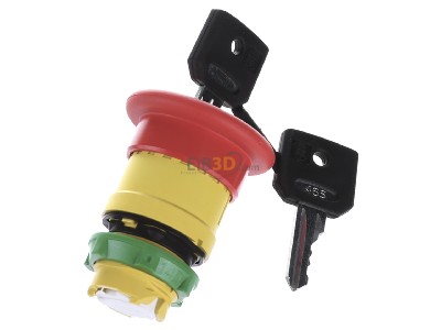 Top rear view Schneider Electric ZB5AS944 Mushroom-button actuator red IP66 
