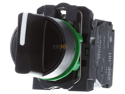 Frontansicht Schneider Electric XB5AD33 Wahlschalter 2S,3-Stellungen 