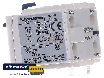 Ansicht links Schneider Electric LA1KN11 Hilfsschalterblock 1S1 