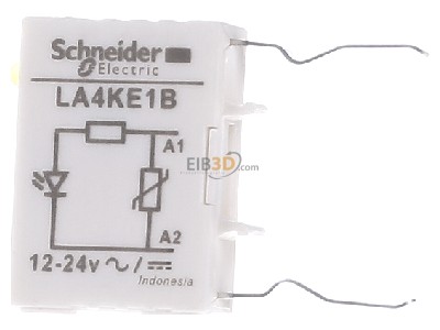 Front view Schneider Electric LA4KE1B Surge voltage protection 12...24VAC 
