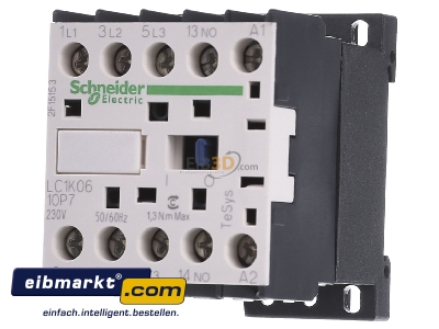 Frontansicht Schneider Electric LC1K0610P7 Schtz 6A 230V 50/60HZ 