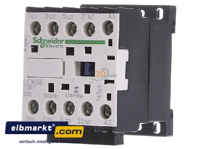 Front view Schneider Electric LC1K0601P7 Magnet contactor 6A 230VAC 
