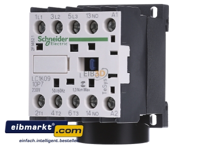 Front view Schneider Electric LC1K0910P7 Magnet contactor 9A 230VAC
