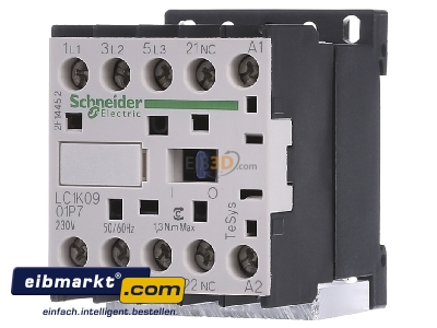 Front view Schneider Electric LC1K0901P7 Magnet contactor 9A 230VAC
