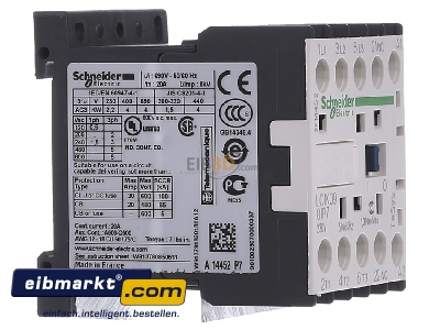 View on the left Schneider Electric LC1K0901P7 Magnet contactor 9A 230VAC

