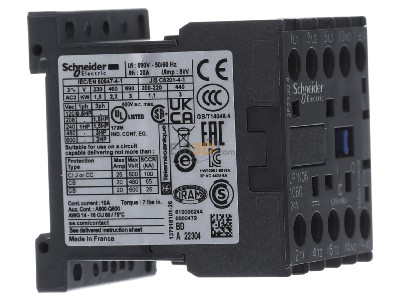 View on the left Schneider Electric LP1K0610BD Magnet contactor 6A 24VDC 
