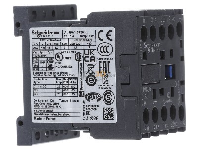 View on the left Schneider Electric LP1K0601BD Magnet contactor 6A 24VDC 
