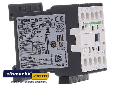 View on the left Schneider Electric LP1K0901BD Magnet contactor 9A 24VDC
