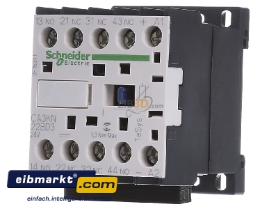 Front view Schneider Electric CA3KN22-BD3 Contactor relay 24VDC 2NC/ 2 NO - 
