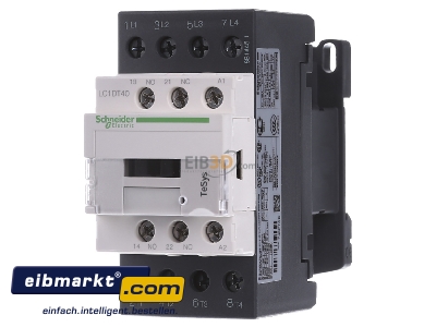 Front view Schneider Electric LC1DT40P7 Magnet contactor 25A 230VAC
