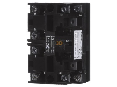 Back view Schneider Electric XESD1281 Auxiliary contact block 1 NO/0 NC 

