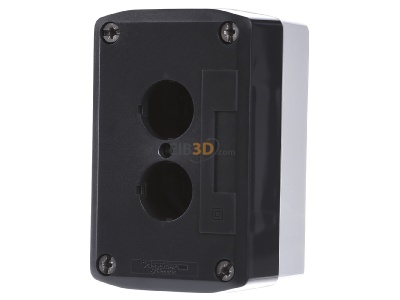 Frontansicht Schneider Electric XALD02 Leergehuse 2Stellen RAL 7035/7016 