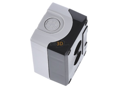 Ansicht oben links Schneider Electric XALD02 Leergehuse 2Stellen RAL 7035/7016 