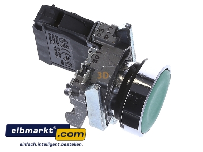 Ansicht oben links Schneider Electric XB4BA31 Drucktaster flach, gn, 1S 