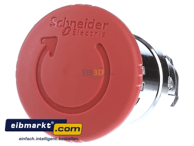 Front view Schneider Electric ZB4BS844 Mushroom-button actuator red IP66 

