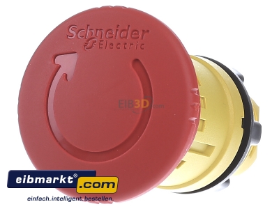 Frontansicht Schneider Electric ZB5AS844 Not-Austaster rt, D=40, berlist. 