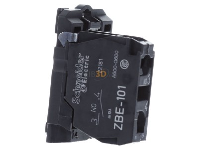View on the right Schneider Electric ZB5AZ101 Auxiliary contact block 1 NO/0 NC 
