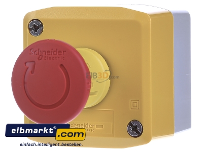 Front view Schneider Electric XALK178E Emergency stop complete IP65
