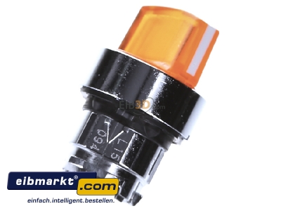 Top rear view Schneider Electric ZB4BK1253 Short thumb-grip actuator orange IP66
