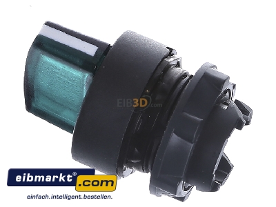 View top right Schneider Electric ZB5AK1233 Short thumb-grip actuator green IP66
