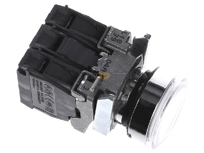 Ansicht oben links Schneider Electric XB4BW31B5 Leuchtdrucktaster 1S1 ws LED-M. 24V 