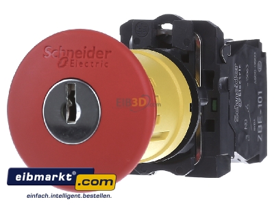 Frontansicht Schneider Electric XB5AS9445 Not-Aus-Taster 1S 1 