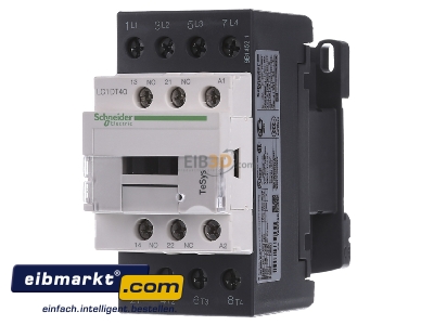 Front view Schneider Electric LC1DT40E7 Magnet contactor 25A 48VAC
