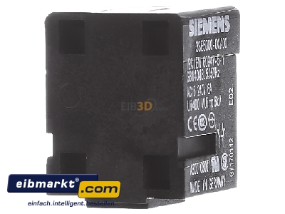 Back view Siemens Indus.Sector 3SE50000CA00 Auxiliary contact block 1 NO/1 NC
