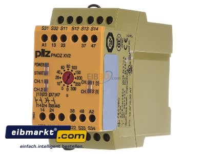 Front view Pilz PNOZ XV2 #774508 Safety relay DC EN954-1 Cat 4 - PNOZ XV2 774508
