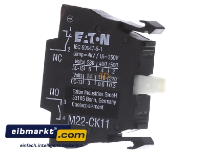 Ansicht rechts Eaton (Moeller) M22-CK11 Kontaktelement 1S,1 Front 