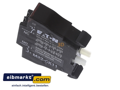 Ansicht oben rechts Eaton (Moeller) M22-CK11 Kontaktelement 1S,1 Front 