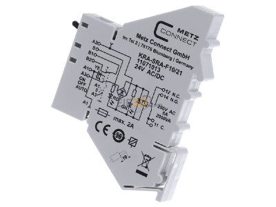 View on the right Metz KRA-SRA-F10/21 1W Switching relay AC 24V DC 24V 
