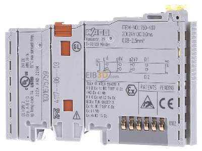 Front view WAGO 750-400 Fieldbus digital module 2 In / 0 Out 
