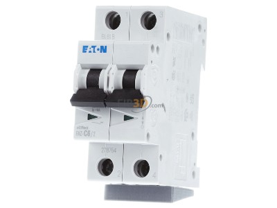 Frontansicht Eaton FAZ-C6/2 Leitungsschutzschalter C 6A, 2p 