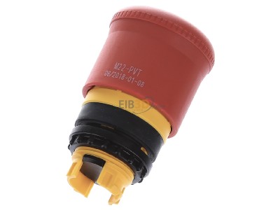 Top rear view Eaton M22-PVT Mushroom-button actuator red IP67 
