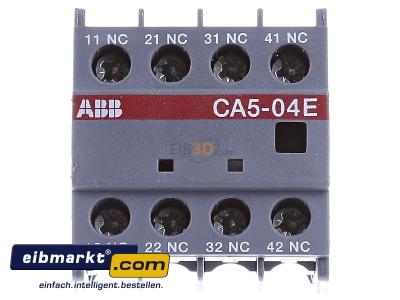 Front view ABB Stotz S&J CA5-04E Auxiliary contact block 0 NO/4 NC
