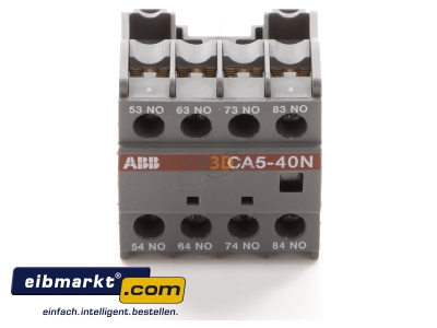 View up front Auxiliary contact block 4 NO/0 NC CA5-40N ABB Stotz S&J CA5-40N
