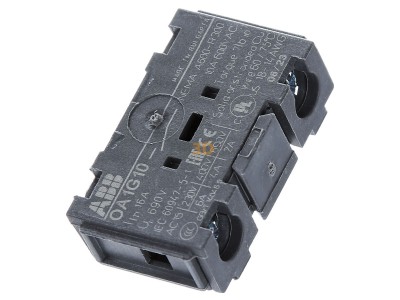 View top left ABB OA1G10 Auxiliary contact block 1 NO/0 NC 

