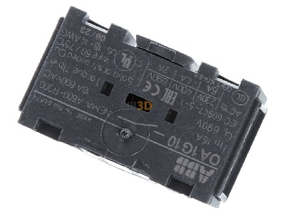 Top rear view ABB OA1G10 Auxiliary contact block 1 NO/0 NC 
