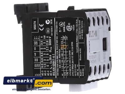 Ansicht links Eaton (Moeller) DILEEM-10 #051609 Leistungsschtz AC-3/400V: 3kW 3p (220V50HZ,240 