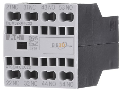 Front view Eaton DILM32-XHIC22 Auxiliary contact block 2 NO/2 NC 
